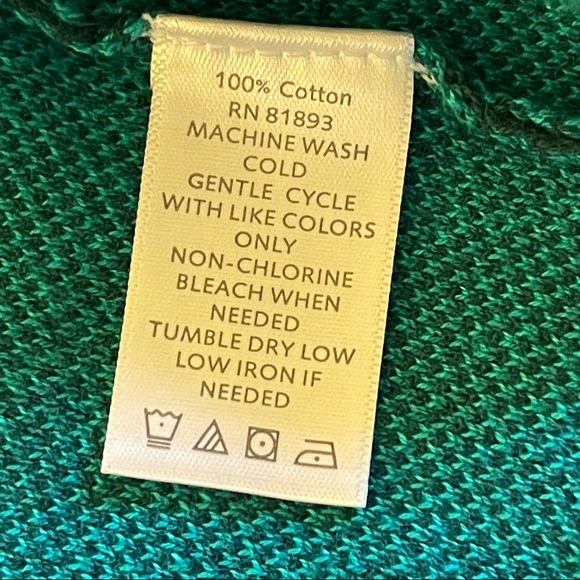 Isaac Mizrahi Live Teal Turquoise Cotton Cardigan Button Front Sweater - Picture 14 of 14